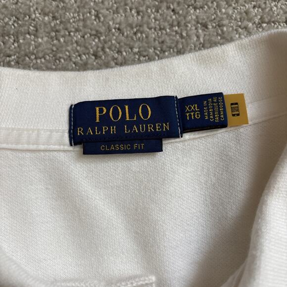 Polo Ralph Lauren White Hawiian Polo Bear Polo Shirt Men Size XXL Cotton - Picture 2 of 9